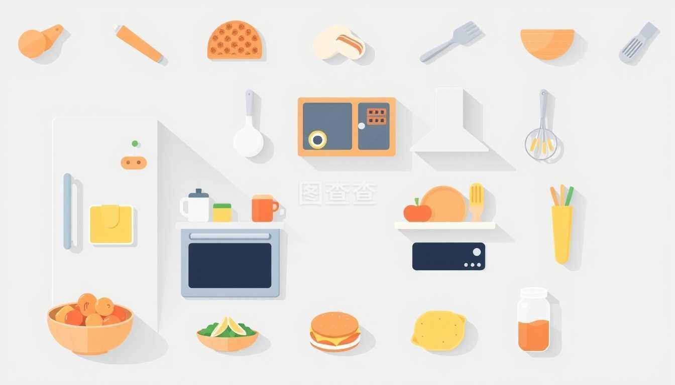 食物和廚房圖標集